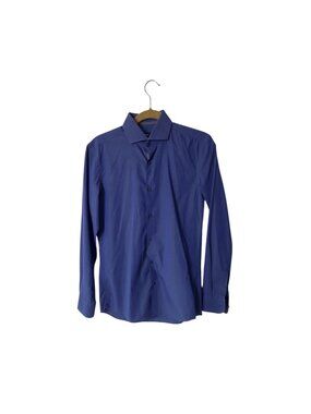 Hugo Boss Mens Slim Fit Blue Button-Up Dress Shirt Size 15/38 Made In Turkey